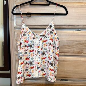 Sienna Sky White Floral V-Neck Spaghetti Strap Camisole